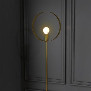 Lampadaire design néo-rétro circulaire H. 1,70 m max. 40 W métal doré