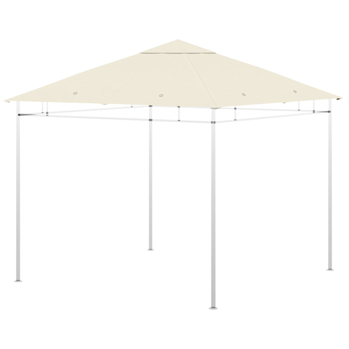 Techo de Repuesto para Cenador, 3x3 m, Cubierta de Repuesto con 8 Orificios de Drenaje, Ventilación y Protección UV, SOLO Toldo de Recambio para Pabellón Gazebo, Blanco Crema