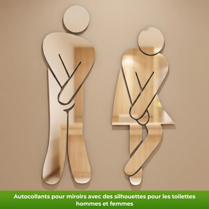 Stickers miroirs figures WC homme - femme