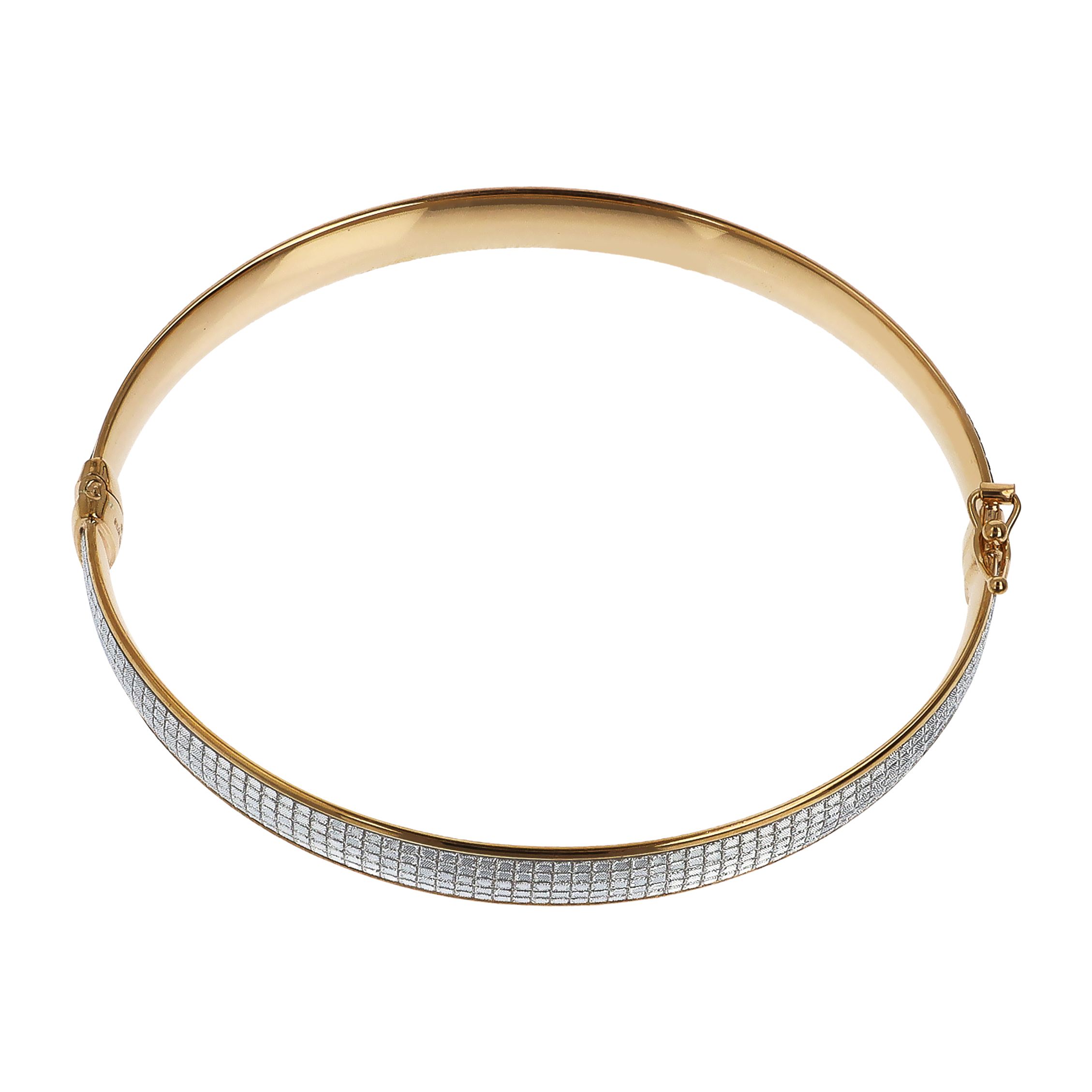 Bracciale Rigido Small in Argento 925 placcato Oro Giallo 18Kt con Pavé in Cubic Zirconia Bianche