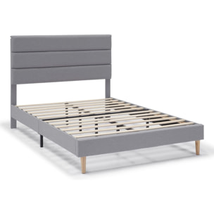 Estructura de Cama tapizada Aroma de 30 cm, 90/135-140/150x190 cm, Gris Claro