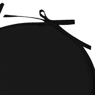 Galette de chaise ronde unie aux multiples couleurs - Noir