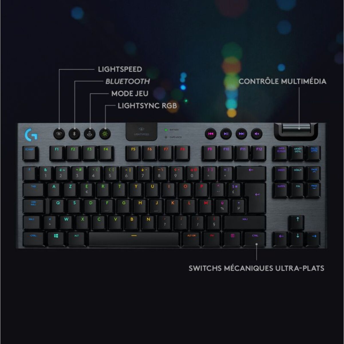 Clavier gamer sans fil LOGITECH G915 TKL LIGHTSPEED RVB