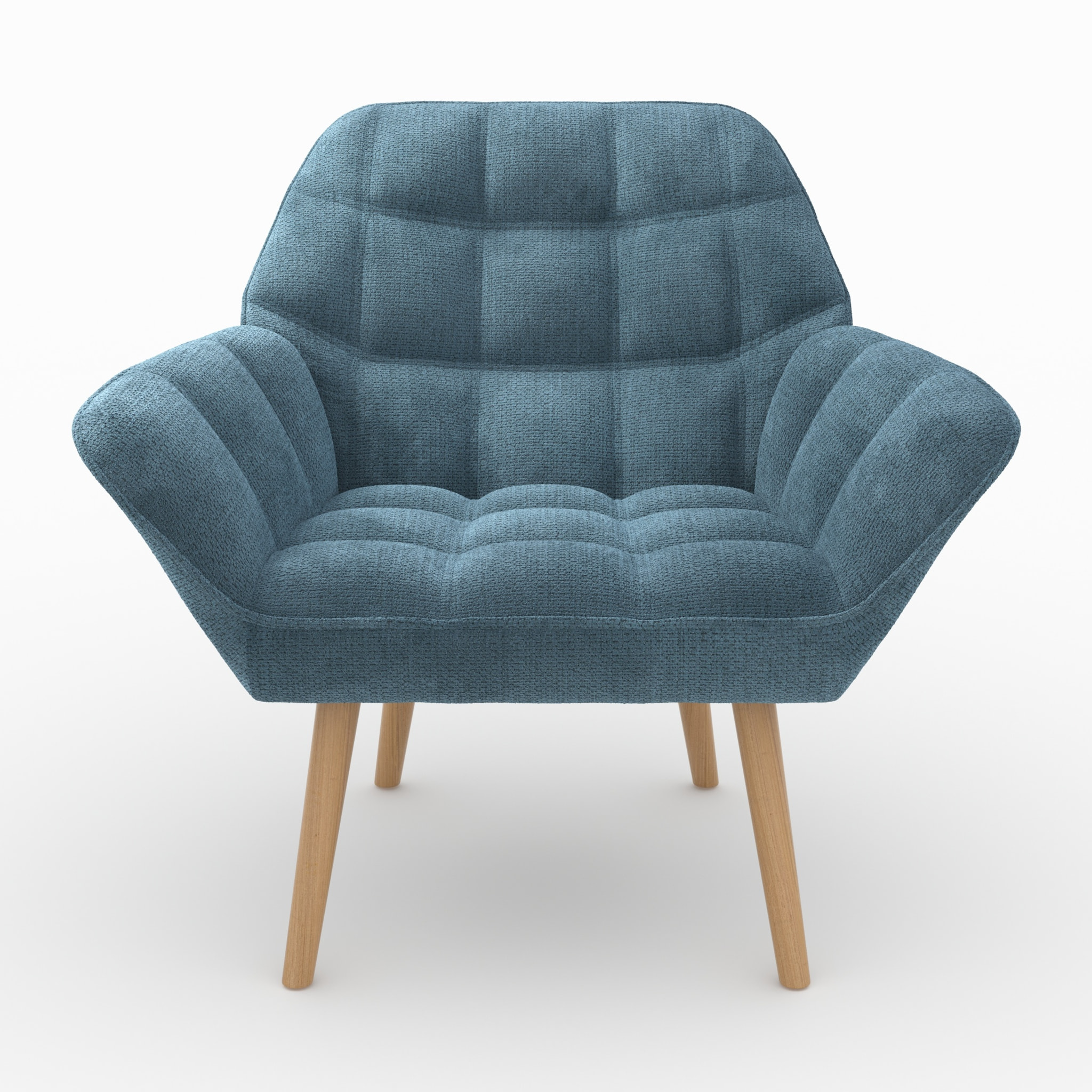 Fauteuil Simba en tissu bleu