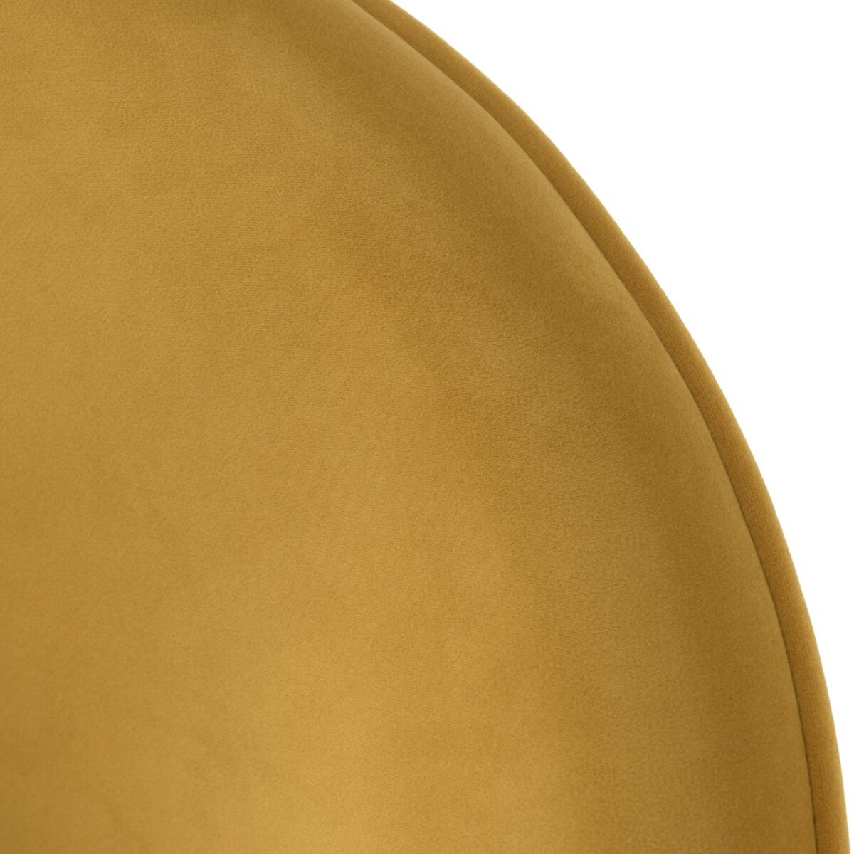 AGATHE - Fauteuil tissu velours jaune moutarde pieds croisés métal noir