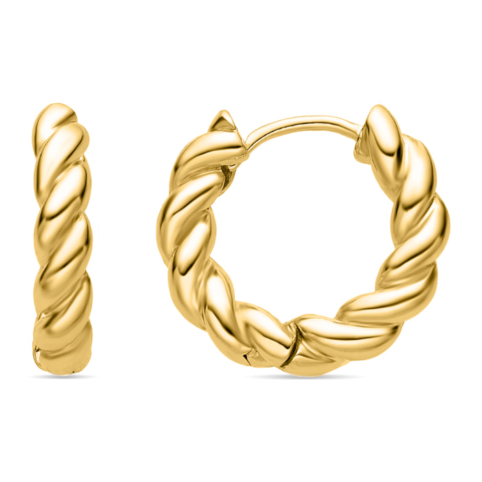 Pendientes de 20mm de diámetro acabado oro 18K