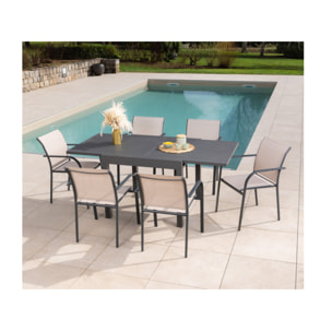 HONFLEUR BEZIERS - Ensemble table et chaises de jardin  - Lin