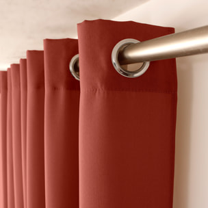 Rideau uni à oeillets - Brique