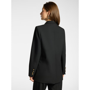 Elena Mirò - Blazer sartoriale in twill misto lana - Nero