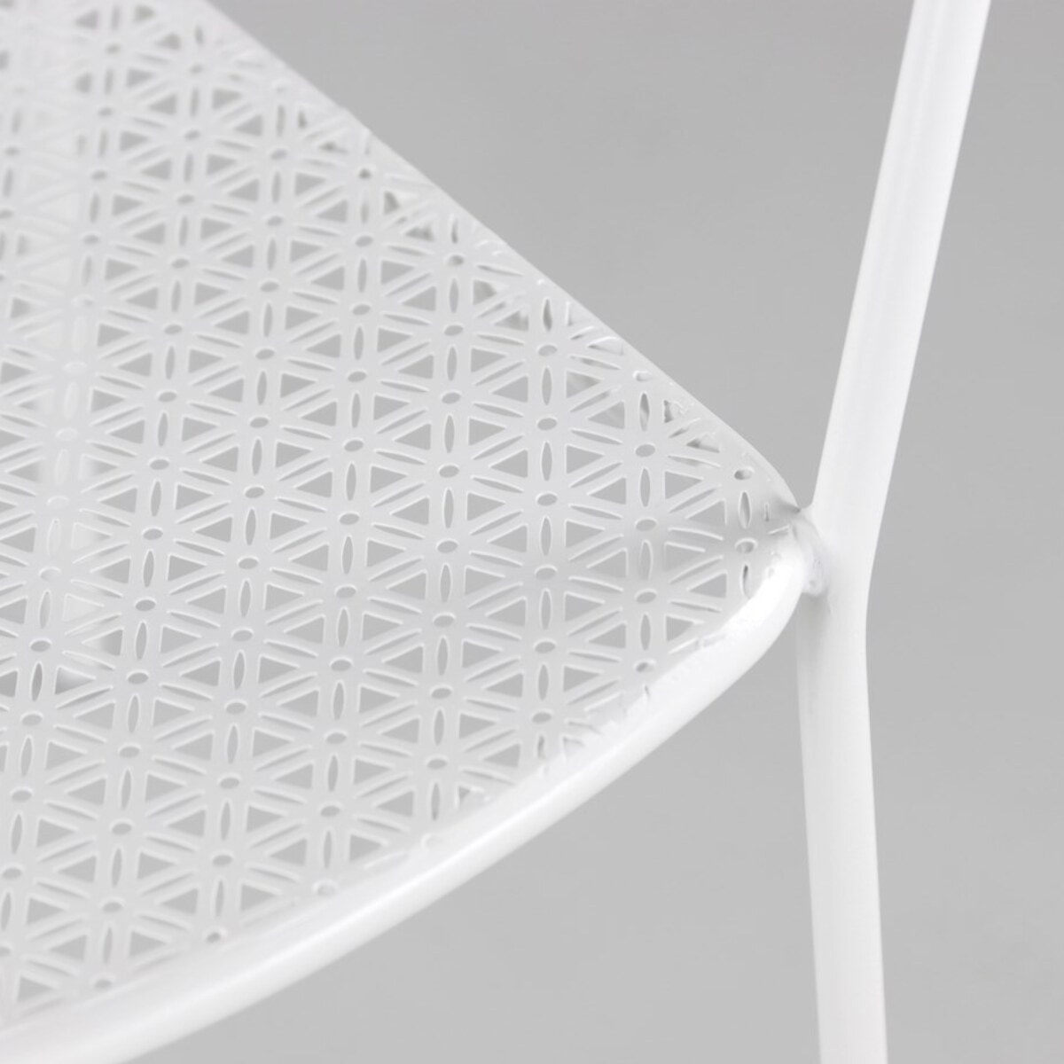 Set 4 sedie da giardino con braccioli in metallo bianco - Aura