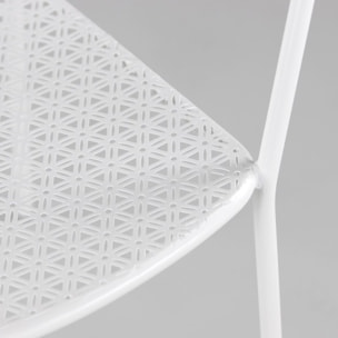 Set 4 sedie da giardino con braccioli in metallo bianco - Aura