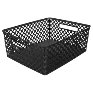 Panier en plastique 11L "Folk" noir