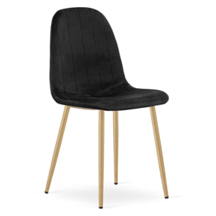 Set di 2 sedie Padva in velluto nero con gambe effetto rovere