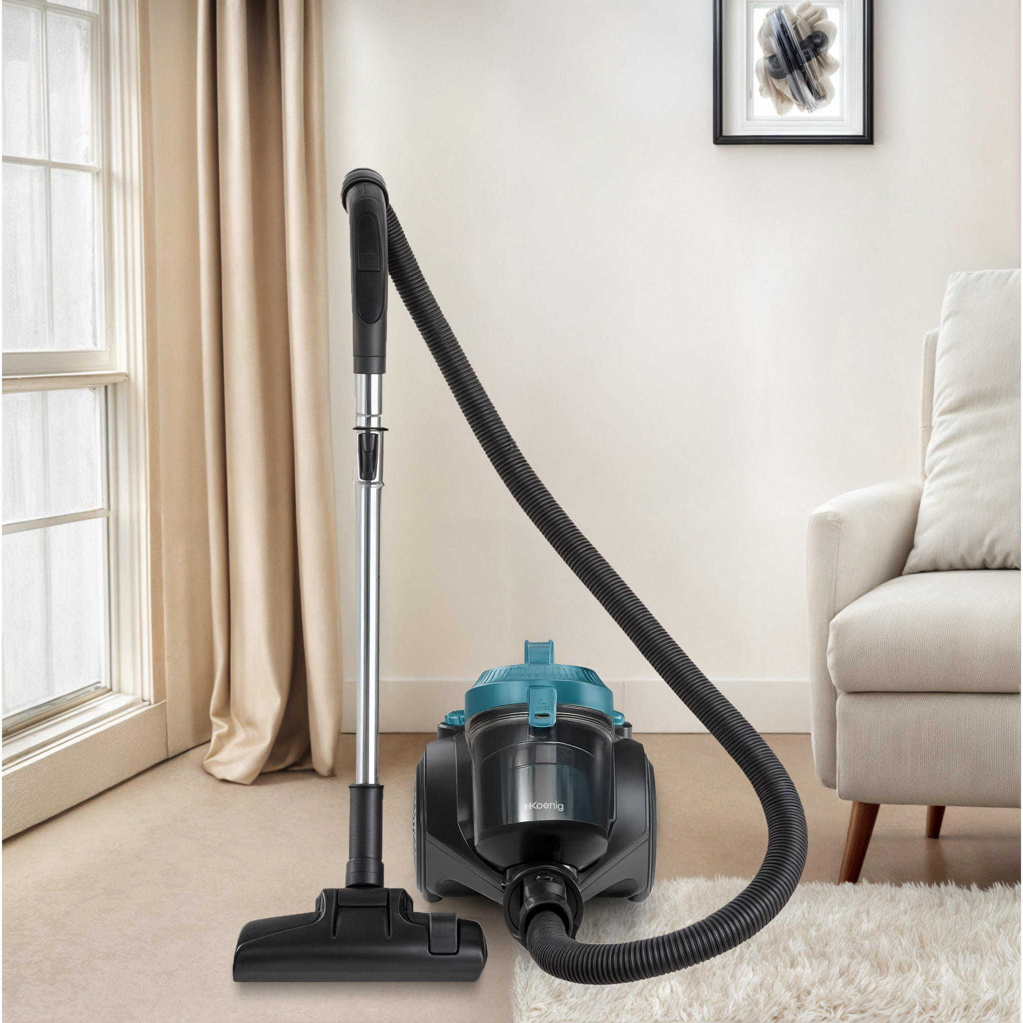 Aspirador ciclonico sin bolsa STC48 H.Koeni, con cepillo 2 en 1, filtro hepa 12, 700W