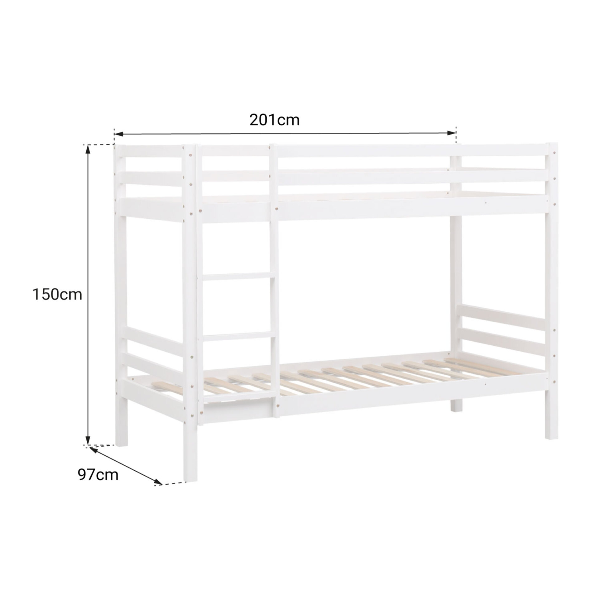 Lits superposés pour enfants 190x90cm blanc AMBRE