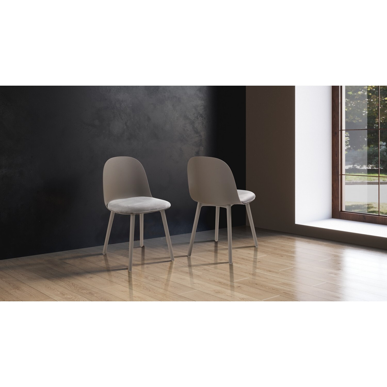 Oresteluchetta Set 4 Sedie TELLA DARK GREY