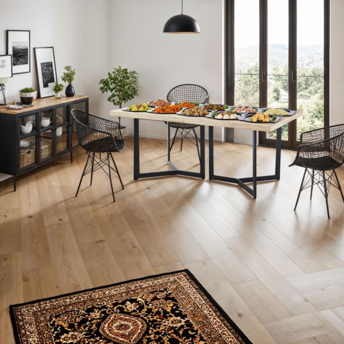 Mesa de comedor Jokul 150 Negro - Roble