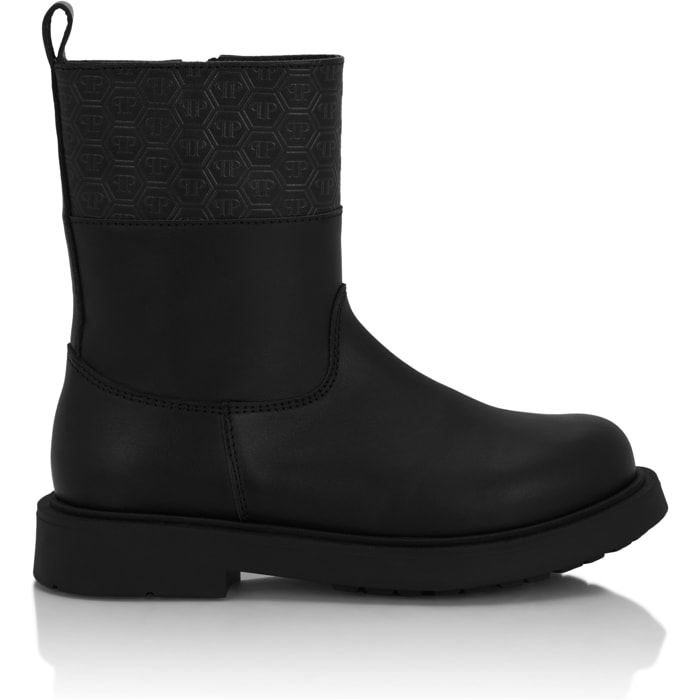 PHILIPP PLEIN Leather Low Boots Monogram