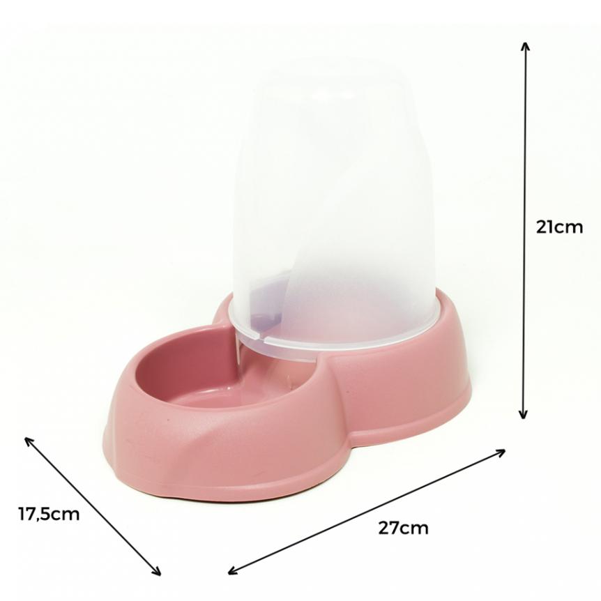 DISPENSER PET CIBO/ACQUA ROSA