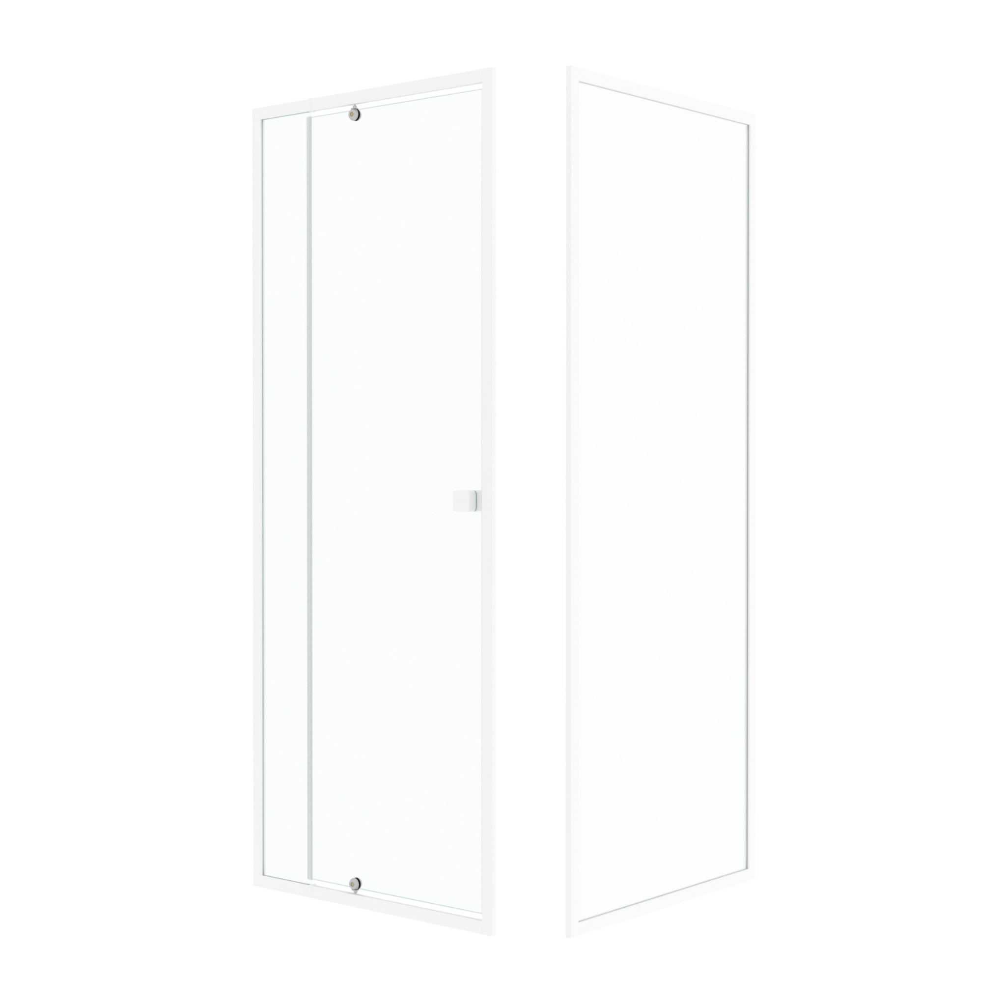Pack porte de douche pivotante blanc de 78 à 90x185cm + retour 80 verre 5mm - WHITY PIVOT