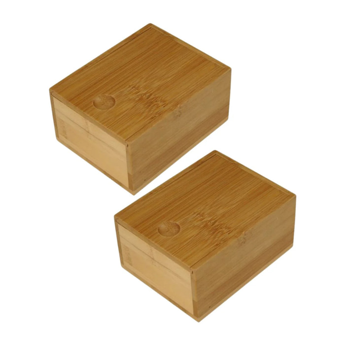 Ensemble de 2 Boîtes à savon en bambou avec couvercle Fackelmann Tecno