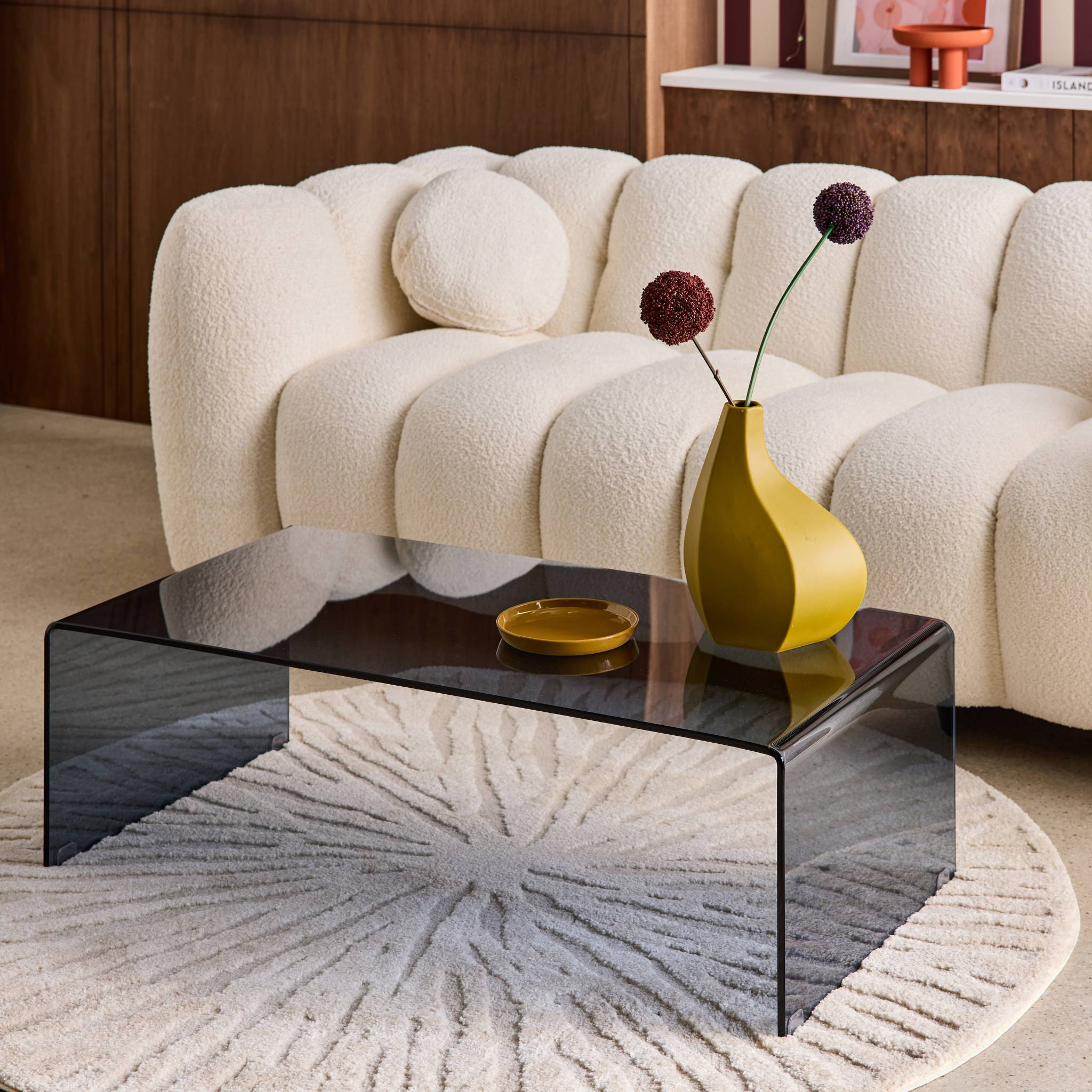 Table basse rectangulaire verre trempé GLINTZ