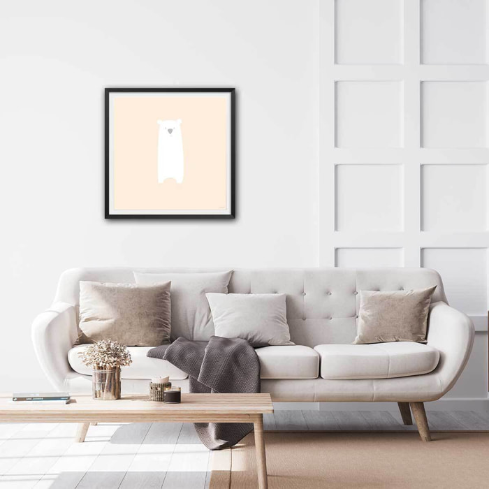 Affiche enfant grizzly mimi Affiche + cadre en bois - Noir