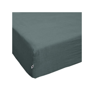 Drap housse 180x200 cm en lin lavé - SOLINE