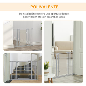 Barrera Seguridad de Perros para Escaleras Puertas 74-105 cm con Puerta Acrílica