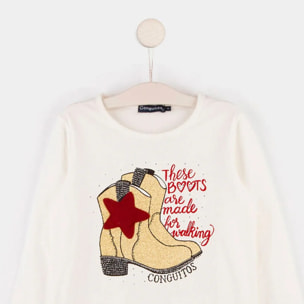 Maglietta "Boots" da bambina con luci