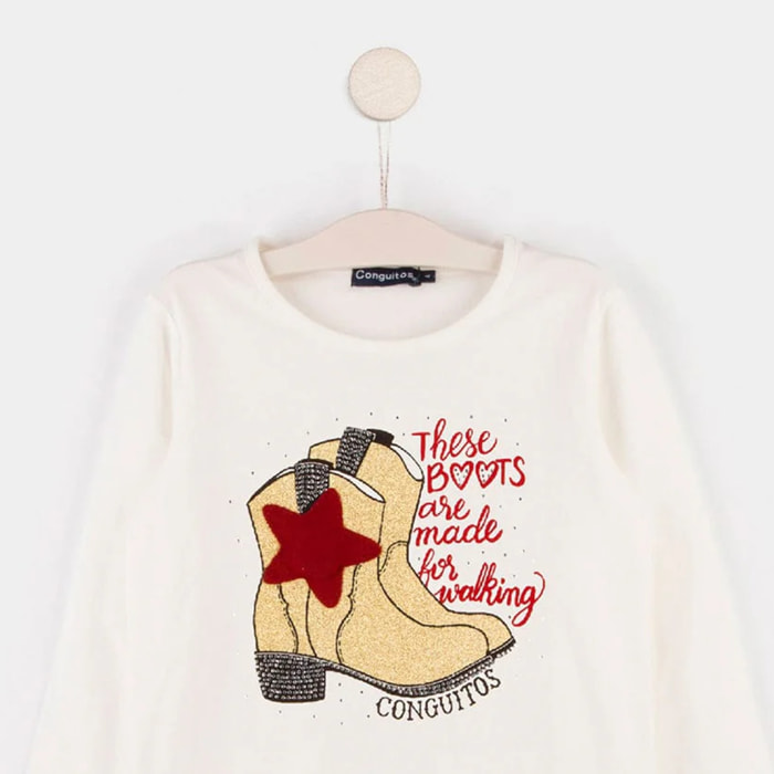 Maglietta "Boots" da bambina con luci