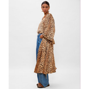 Kimono con stampa animalier