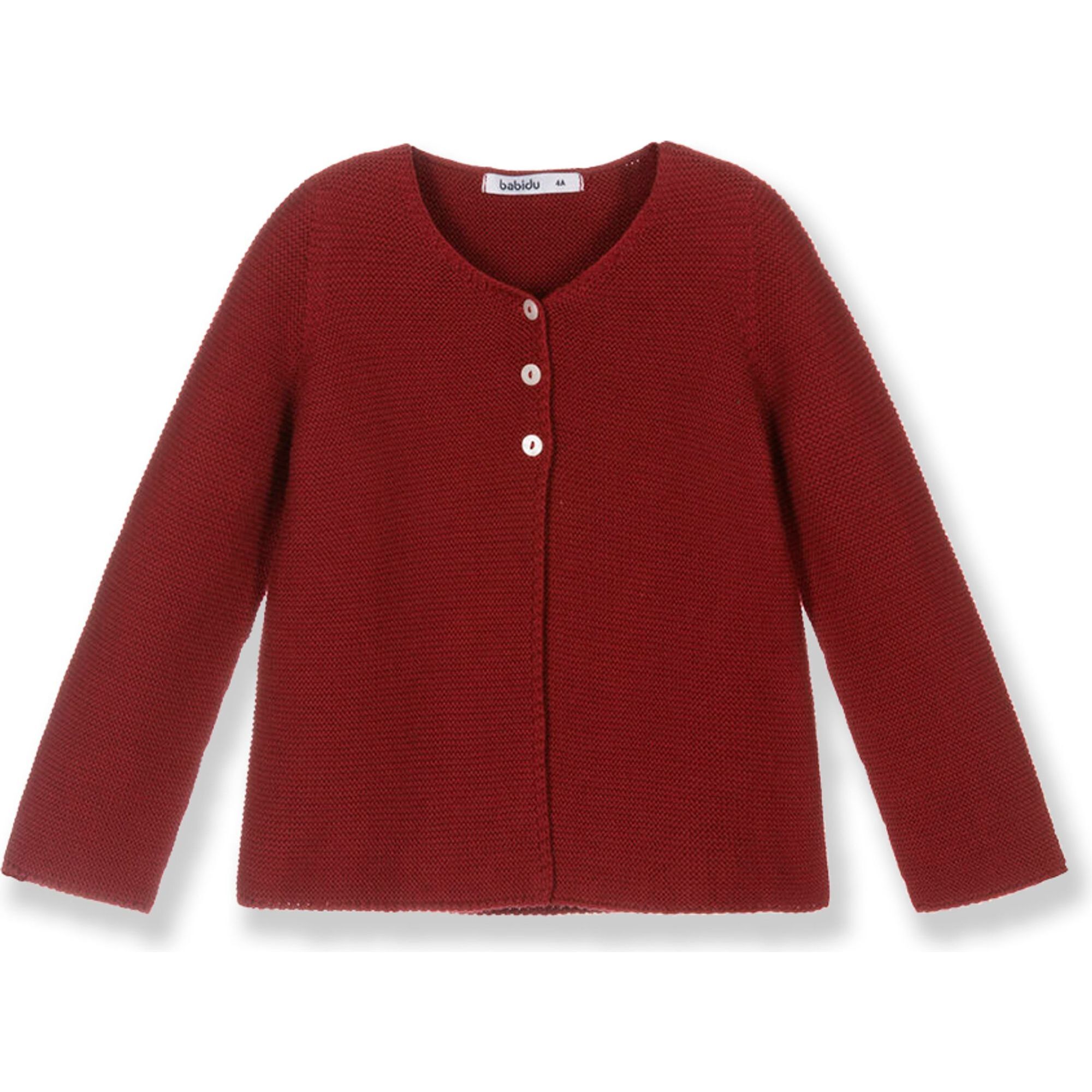 Chaqueta punto bebé algodón cuello redondo