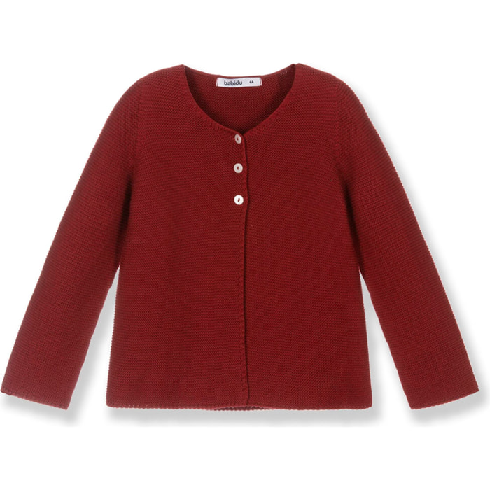 Chaqueta punto bebé algodón cuello redondo