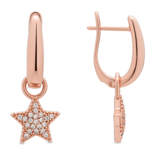 Pendientes Maliard acabado oro rosa 18k