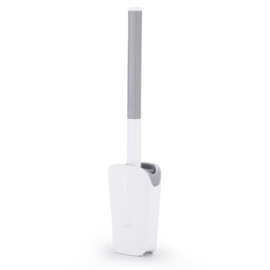 Brosse WC légère adhésive, murale ou à poser, sans perçage, plastique, blanc mat (SATDSTETKA3M)