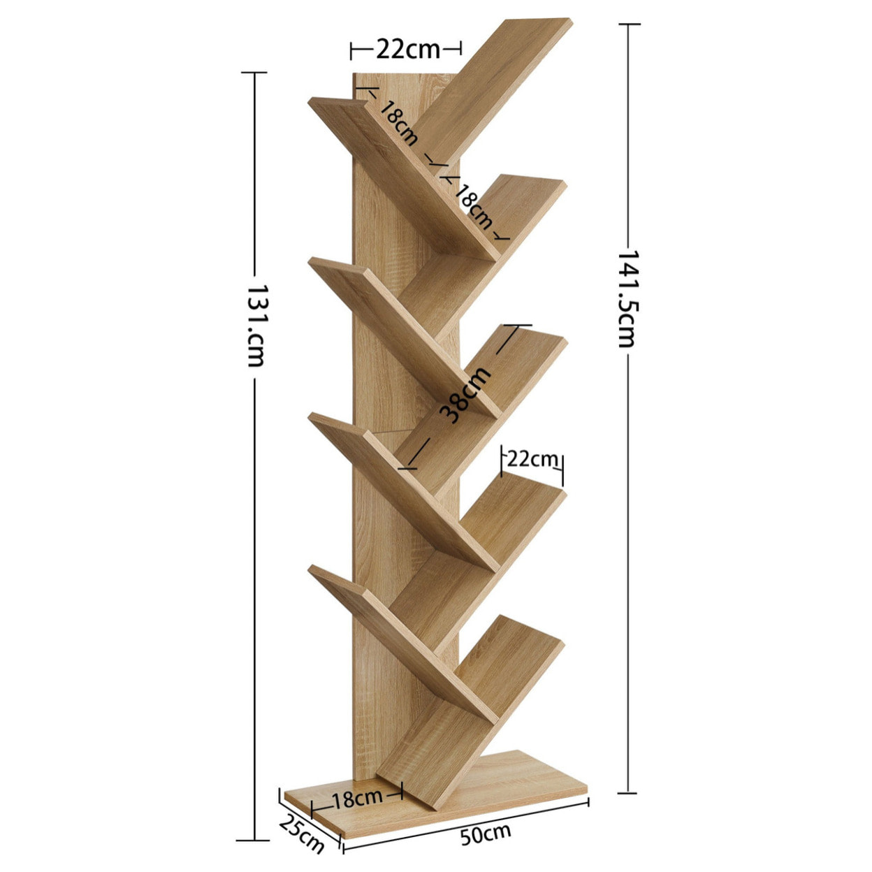 Libreria ad albero Sonoma con 9 ripiani