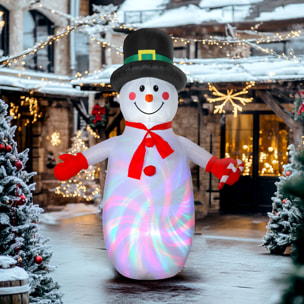 Bonhomme de neige gonflable LED Noël H.240cm matériel fixation et souffleur inclus