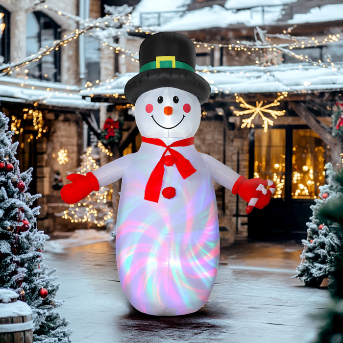 Bonhomme de neige gonflable LED Noël H.240cm matériel fixation et souffleur inclus
