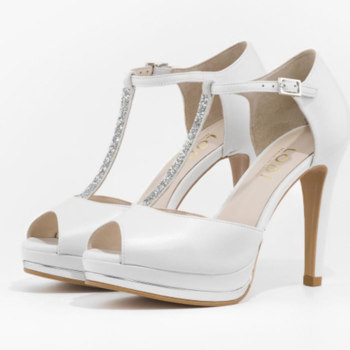 SANDALIAS DE NOVIA BLANCAS PAULI