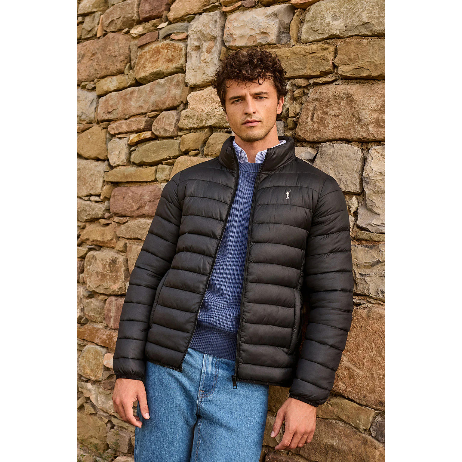 Giacca Chuck Embroidery nera con logo Rigby Go