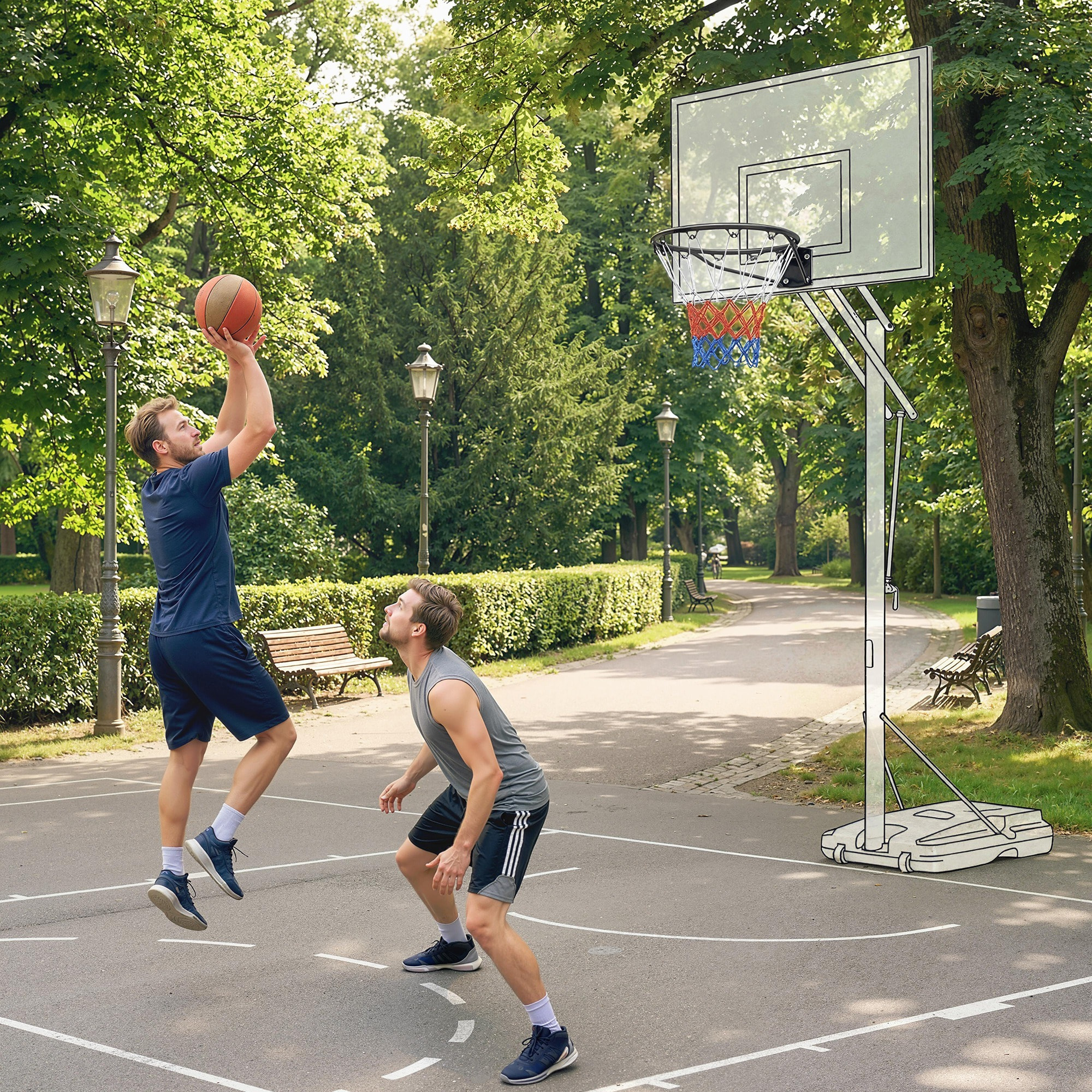 Arceau de basket mural 50 cm - panier de basket - acier noir