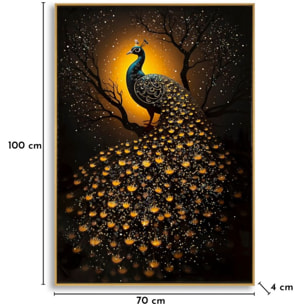 STAMPA DECORATA SU TELA LACCATA C/CORNICE 
PEACOCK CM 70X4
X100