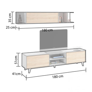 Salón Niva Blanco Brillo - Roble Canadian