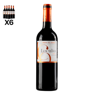 Caja de 6 botellas de vino Loculto Roble 6 meses. Ribera del Duero, crianza 6 meses en barrica de roble. Vendimia del 2023. 75cl. con 14,5% vol.