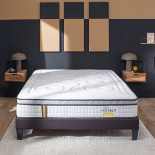 Matelas Hybride Reina 2.0, soutien ferme, 26 cm, mémoire de forme et ressorts ensachés