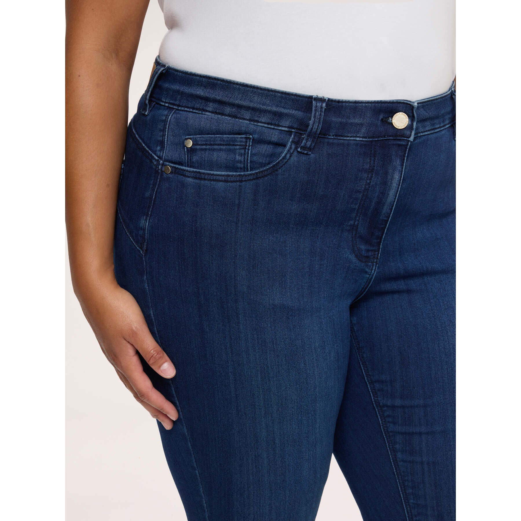 Fiorella Rubino - Jeans Skinny lavado azul con abertura en el bajo - Azul