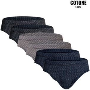 6 Slip Uomo Cotone Mercerizzato NOTTINGHAM, Art. SM765