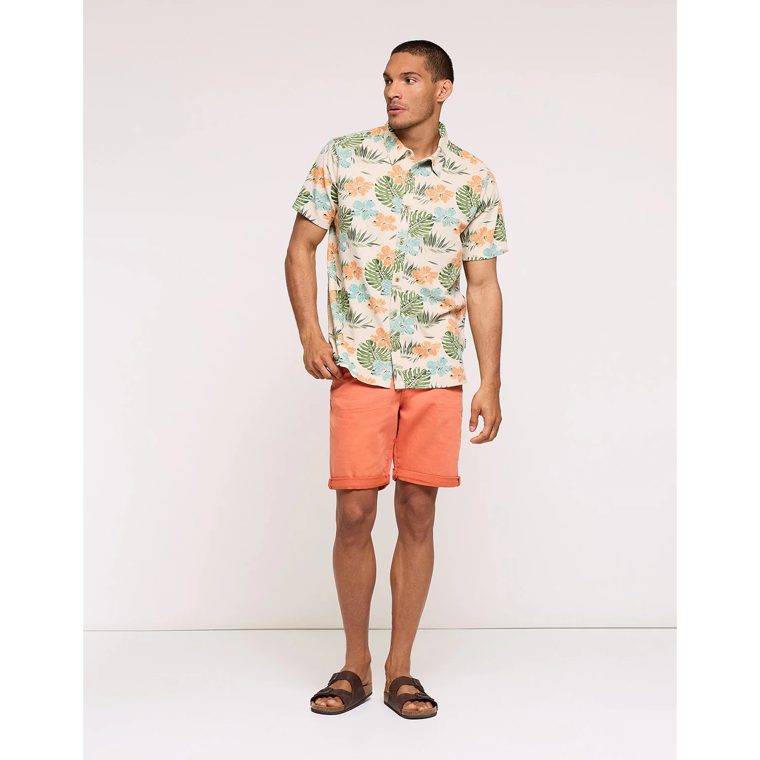 Camisa Manga Corta Beige - Thunder