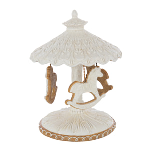 J-Line décoration Carroussel Pain D'épice - polyrésine - beige/blanc
